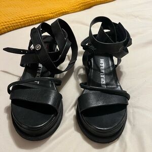 A.S. 98 black ankle wrap sandals. Worn maybe twice. Great condition. Size 37